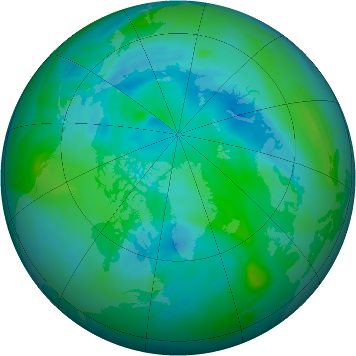 Arctic ozone map for 03 September 2005